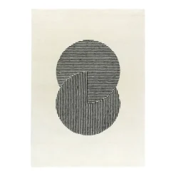 Ullmattor-NJRD Circles ullmatta naturvit, 170x240 cm