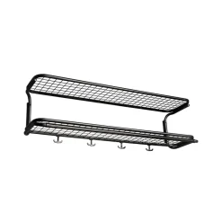 Hatthyllor|Hatthyllor-Essem Design Classic 650 hatthylla, Svart/svart, 2 plan, 120 cm