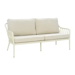 Trädgårdssoffor & Trädgårdsbänkar|Balkongmöbler·Balkongsoffor-Brafab Coleville soffa, Pearl white-dot beige, 3-sits