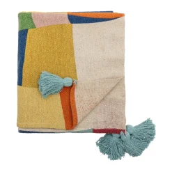 Colorine bomullspläd 160x130 cm, Blå^Bloomingville Outlet