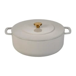 Gjutjärnsgrytor-Combekk Enameled gjutjärnsgryta Ø24 cm, Sand-gold knob