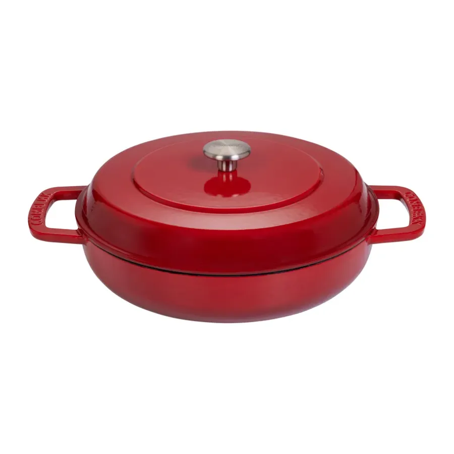 Enameled traktörpanna gjutjärn Ø28 cm, Cherry-silver knob^Combekk Clearance