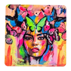 Coming back to life glasunderlägg 9x9 cm, Multi^Carolina Gynning Sale