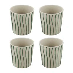 Plastmuggar-Koziol Connect kopp S 19 cl 4-pack, Monstera stripes