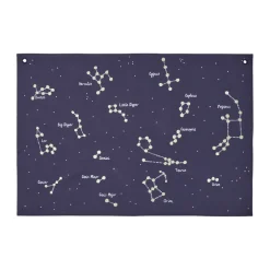 Väggdekorationer-Ferm Living Constellation textilkarta, Dark blue, 70x100 cm