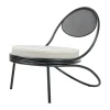 Copacabana Outdoor Lounge Chair klädd sits, Leslie stripe limonta 020-svarta ben^GUBI Hot