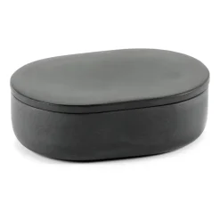 Cose förvaringsburk oval med lock S 3,3x10,2 cm, Dark Grey^Serax Online