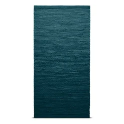 Gångmattor-Rug Solid Cotton matta 75x200 cm, Petroleum (petrolblå)