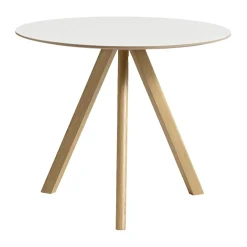 CPH20 2.0 matbord Ø90 cm, White laminate-lacquered oak^HAY