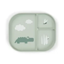 Croco foodie barntallrik 18x22 cm, Green^Done by deer New