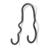 Krokar & Hängare|Krokar & Hängare-Ferm Living Curvature krok dubbel, Svart mässing