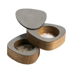 Saltkar & Pepparkar-LIND DNA Curve salt & pepparset 2-pack, Natur-antracitgrå
