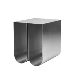 Avlastningsbord & Sidobord-Kristina Dam Studio Curved sidobord, Stainless steel