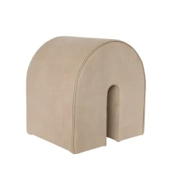 Sittpuffar-Kristina Dam Studio Curved sittpuff, Läder light brown