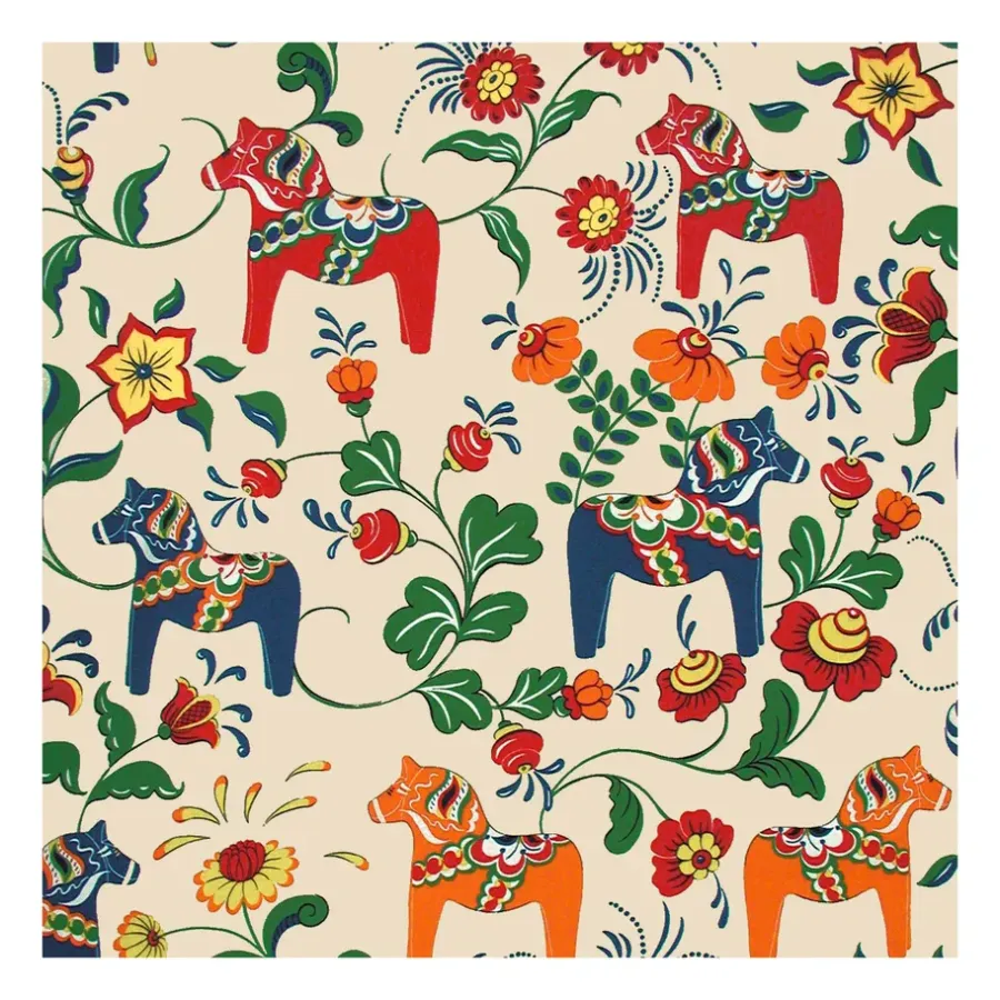 Dalahäst vaxduk, multi^Arvidssons Textil Sale