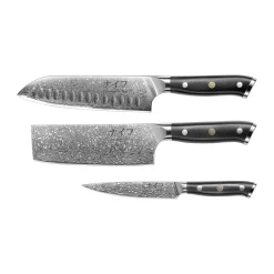 Damascus By knivset 3-delar, Svart-rostfritt stål^Hâws Discount