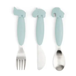 Barnbestick-Done by deer Deer Friends Easy-grip bestickset 3 delar, Blue