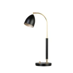 Skrivbordslampor-Belid Deluxe bordslampa, svart, mässing
