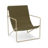 Loungemöbler·Loungefåtöljer & Utefåtöljer|Loungefåtöljer & Utefåtöljer-Ferm Living Desert lounge chair, olive, cashemere stativ