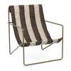 Loungemöbler·Loungefåtöljer & Utefåtöljer|Loungefåtöljer & Utefåtöljer-Ferm Living Desert lounge chair, Olive, off-white, chocolate