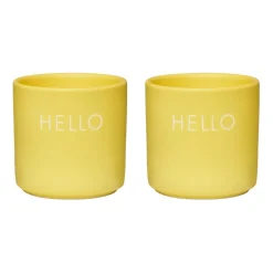 Äggkoppar-Design Letters äggkopp 2-pack, Hello-yellow