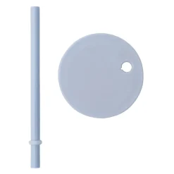 Vin- & Bartillbehör-Design Letters sugrör med lock, Ljusblå