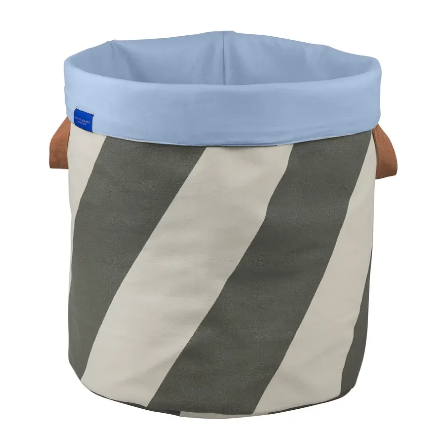 Tvättkorgar-Mette Ditmer Diagonal tvättkorg Ø40x50 cm, Dark olive-sand