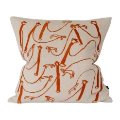 Kuddfodral-Fine Little Day Dog walk kuddfodral 48x48 cm, Natur-orange