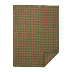 Barnfiltar|Barnfiltar-Klippan Yllefabrik Dogtooth barnfilt 65x90 cm, Green-pink