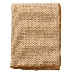 Ullplädar & Ullfiltar-Klippan Yllefabrik Domino ullfilt, Crème caramel