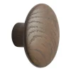 Krokar & Hängare|Krokar & Hängare-Muuto Dots wood krok dark stained brown, Ø9 cm