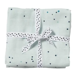 Dreamy Dots bebisfilt 120x120 cm 2-pack, Blue^Done by deer Best