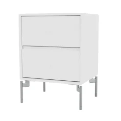 Sängbord-Montana Drift sängbord, new white 101, kromben cm