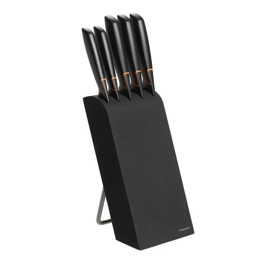 Edge knivblock med 5 knivar, Svart^Fiskars Discount