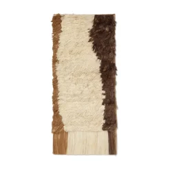Väggdekorationer-Ferm Living Edge Wall Rug väggbonad 50x110 cm, Off-white-Coffee