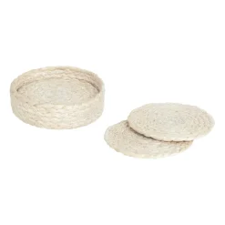 Elin glasunderlägg Ø10,5 cm 6-pack, Vit^Dixie Clearance