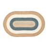 Elin striped oval jutematta 92x150 cm, Horizon blue, oval, 92x150 cm^Dixie Hot