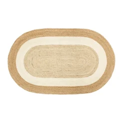 Jutemattor-Dixie Elin striped oval jutematta 92x150 cm, Natural