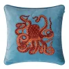 Embroidered Octopus kuddfodral 50x50 cm, Heaven blue-orange-rose^Chhatwal & Jonsson Best