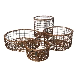 Förvaringskorgar-ERNST korg bambu 4-pack, Mörkbrun