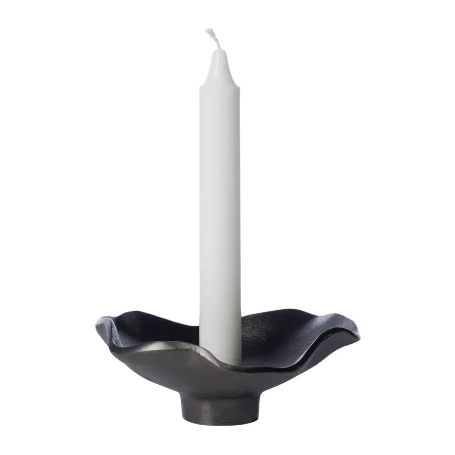 Ljusstakar-ERNST ljusstake svart aluminium, Ø14 cm