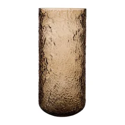 Vaser-ERNST vas/ljuslykta mönstrad, Bärnsten, Ø11x25 cm