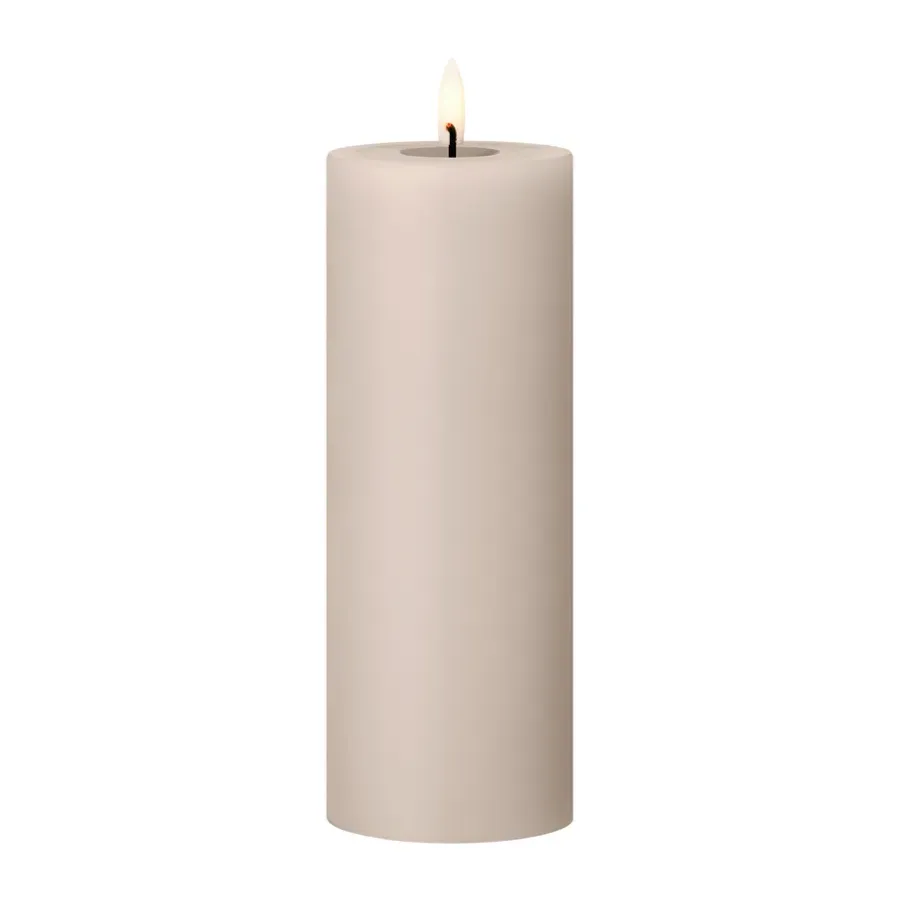 Led-Ljus-Ester & erik blockljus LED, 22 Linen Grey, 20 cm