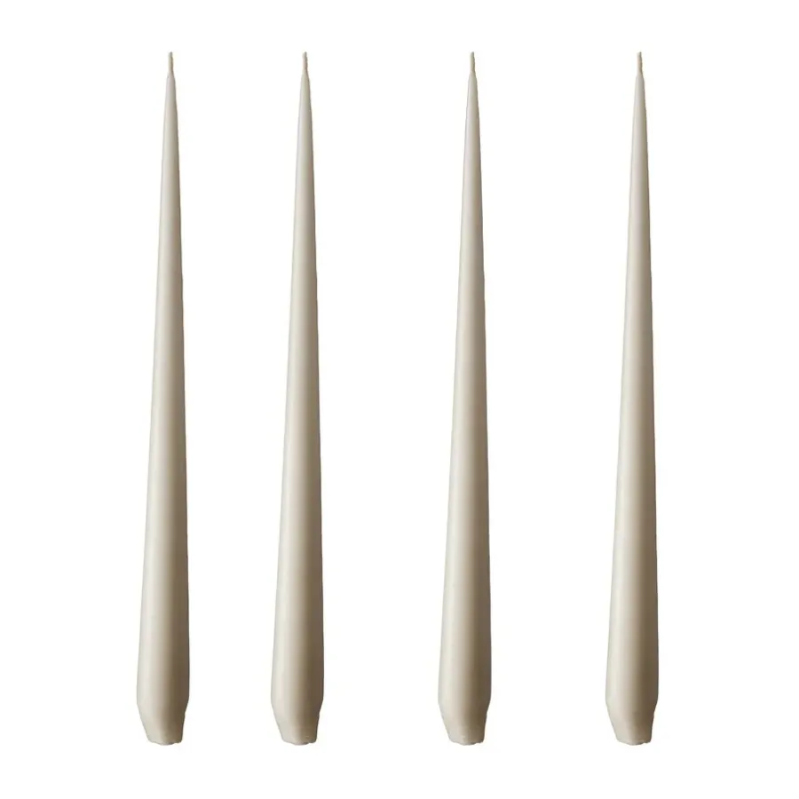 Ljus-Ester & erik ljus 4-pack matt, linen grey, 32 cm