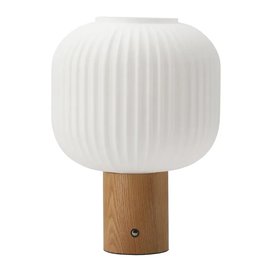 Fönsterlampor|Portabla Lampor-Scandi Living Fair portabel bordslampa, Frostat glas-ask