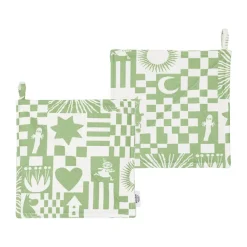 Fest mumin grytlapp 22x22 cm 2-pack, Grön^Moomin Arabia Clearance