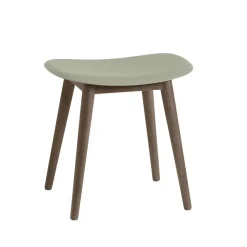 Fiber pall, dusty green, mörkbrunbetsade träben^Muuto Best