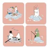 Fiske Mumin sommar 2022 glasunderlägg 4-pack, Rosa^Opto Design Hot