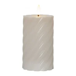 Flamme blockljus Ø7,5x15 cm, Beige^Star Trading New