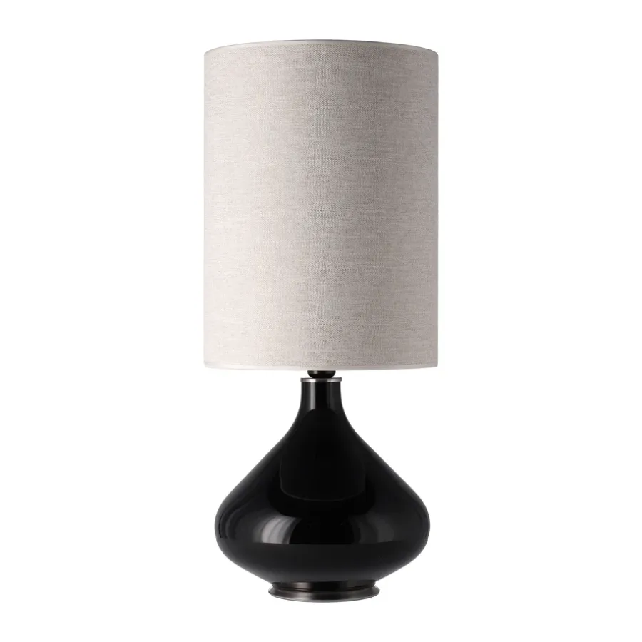 Flavia bordslampa svart lampfot, London Beige L^Flavia Lamps Sale